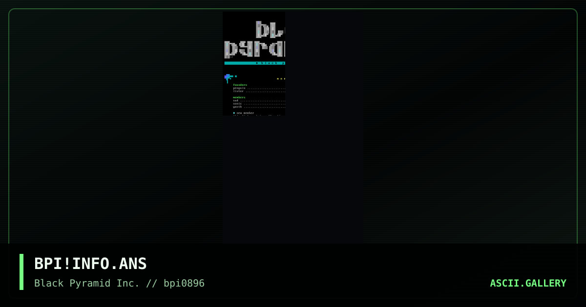 black pyramid! inc. info file, by untagged, 1996
