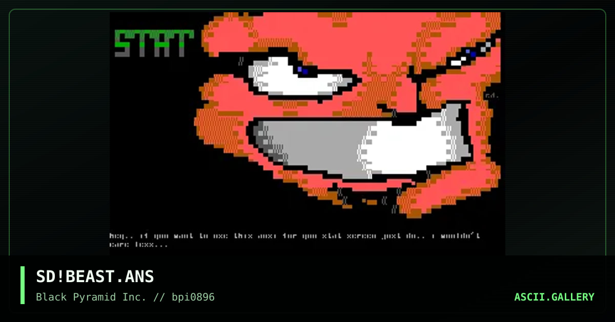 beast stat screen, by sad, 1996