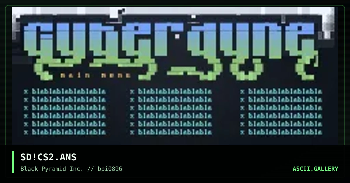 cyberdyne systems main menu, by sad, 1996