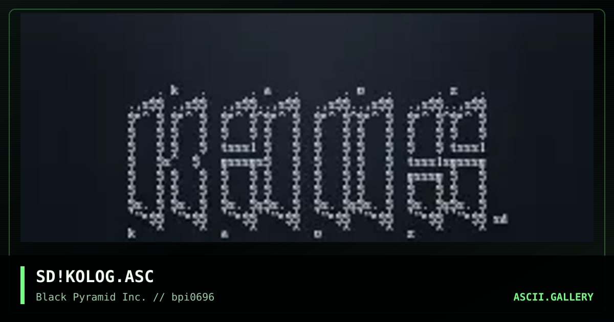 kaoz ascii logo., by sad, 1996