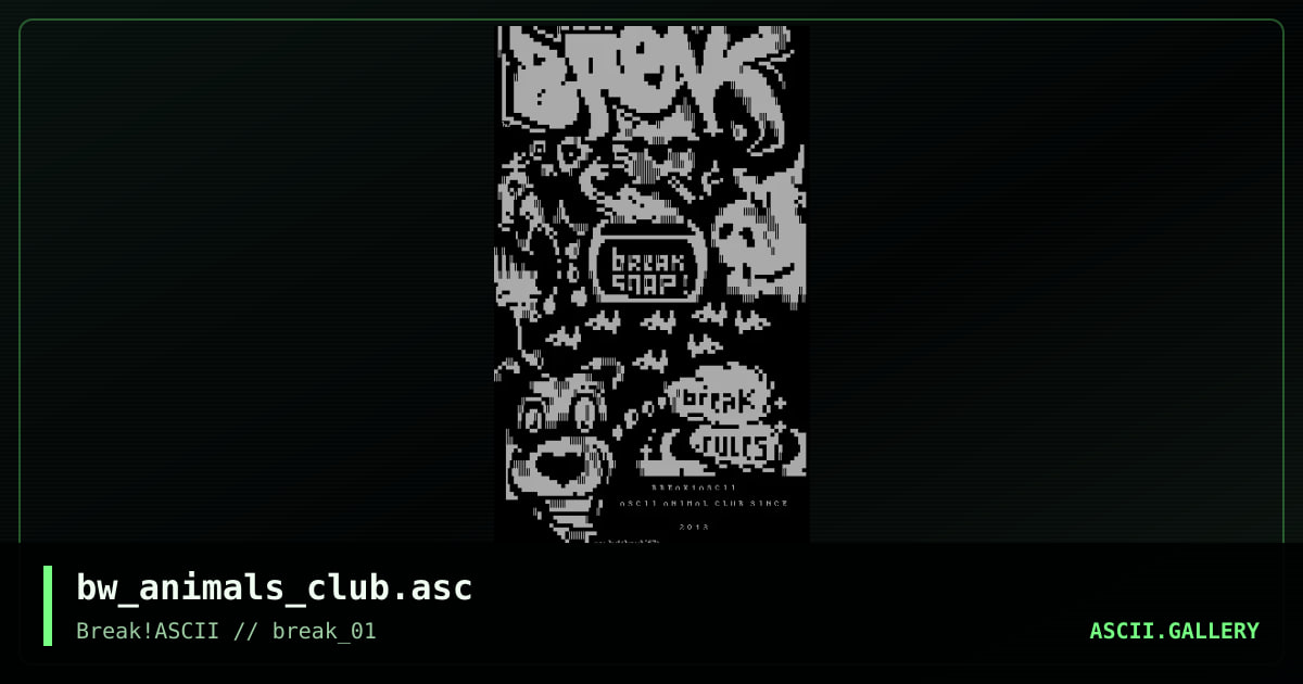 bw_animals_club.asc, by binary walker, 2013
