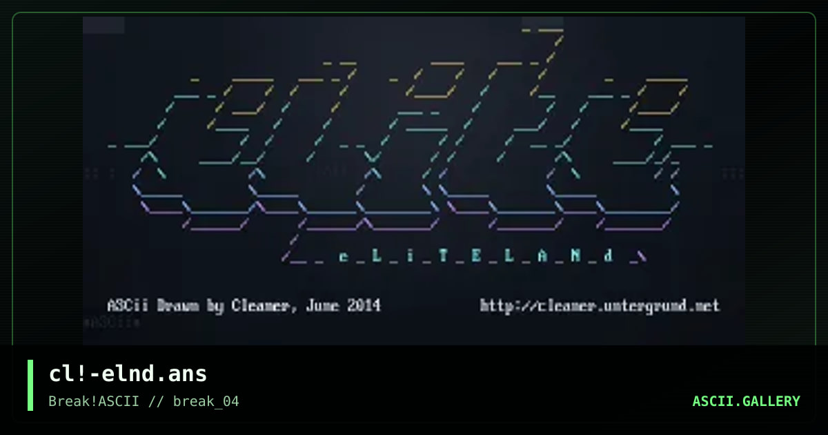 cl!-elnd.ans, by cleaner, 2014