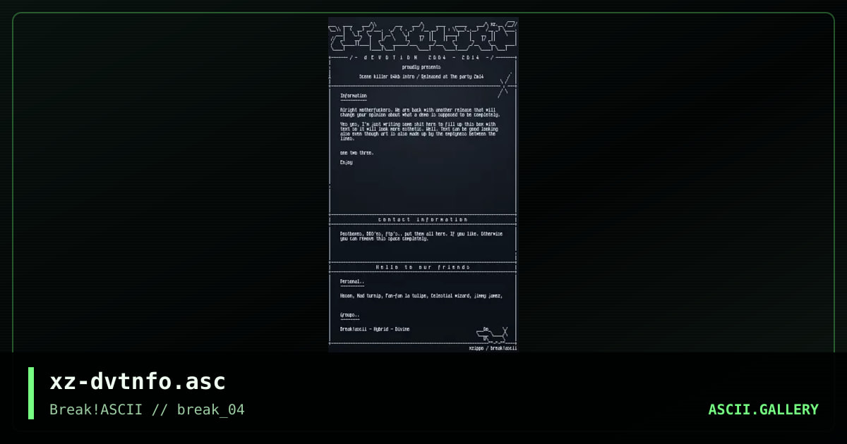 xz-dvtnfo.asc, by hellbeard, 2014