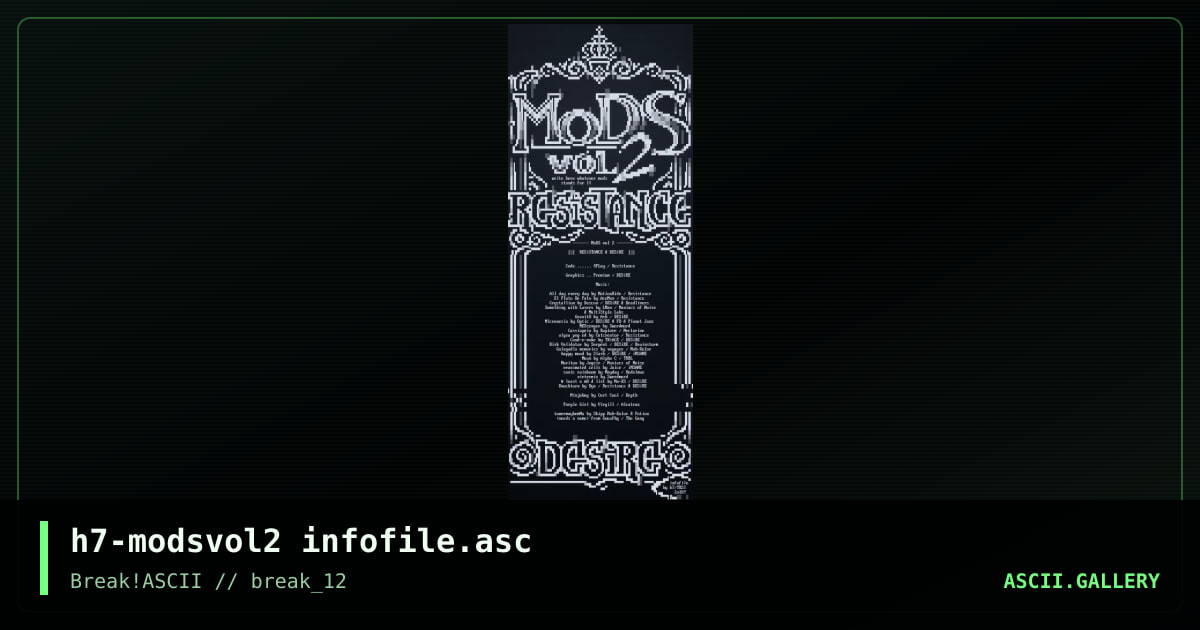h7-modsvol2 infofile.asc, by h7, 2021