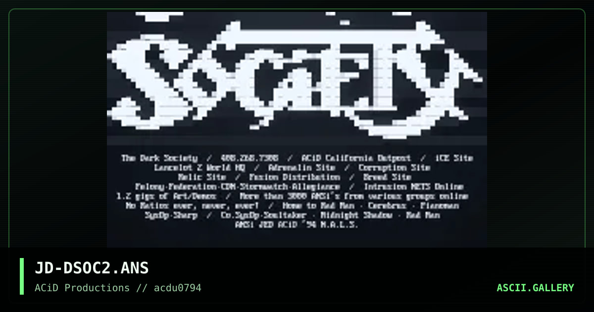 The Dark Society, by jed, 1994