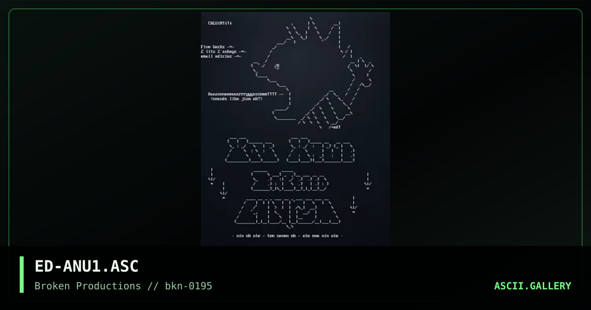 Aneurysm Ascii 1, by edicius, 1995