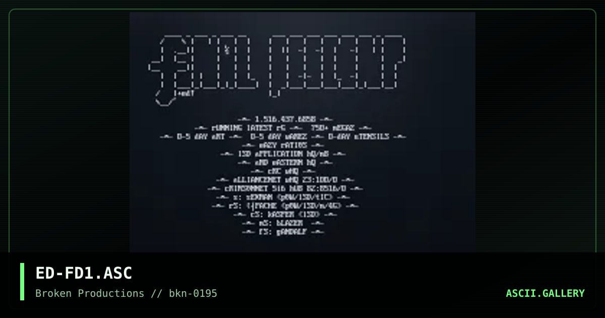 Final Descent Ascii - 1, by edicius, 1995