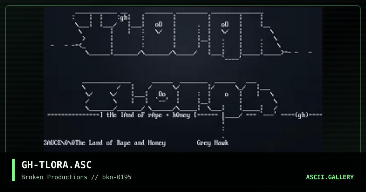 GH-TLORA.ASC, by grey hawk, 1995