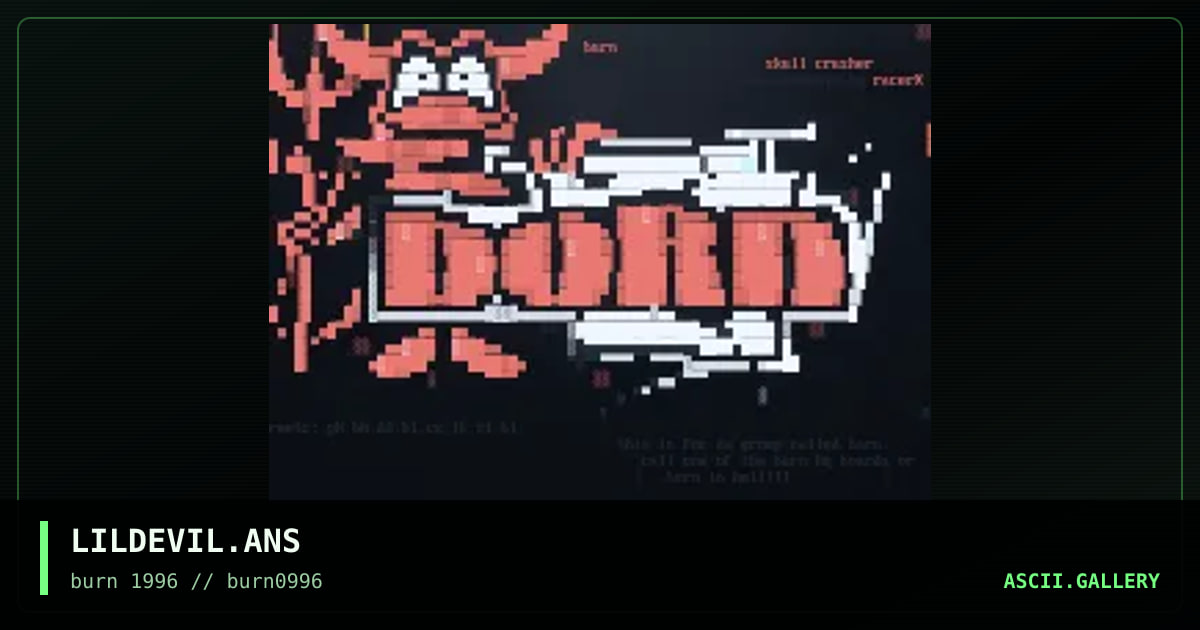 lil' devil promo for burn, by racerx, skull crusher, 1996