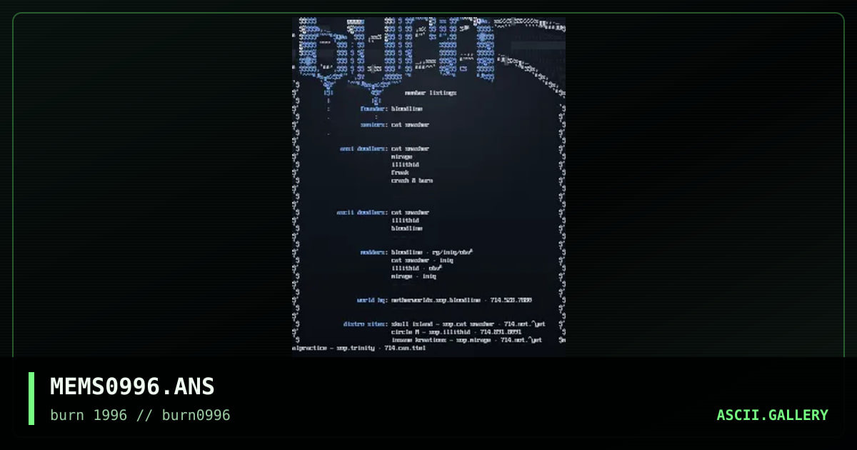 burn members, by burn 1996, 1996