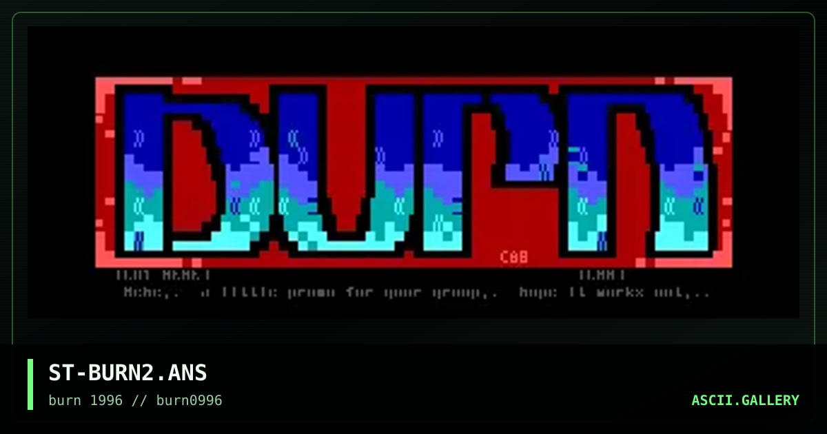 burn logo#2, by static, 1996