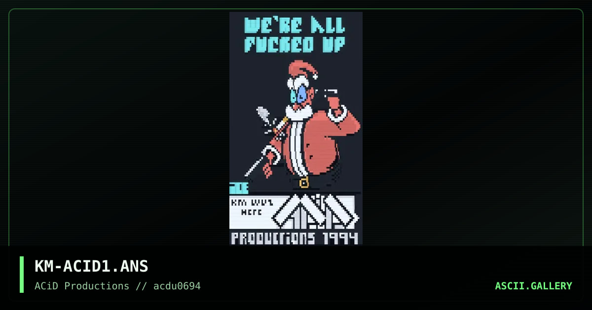 "We're All F*cked Up", by king midas, 1994