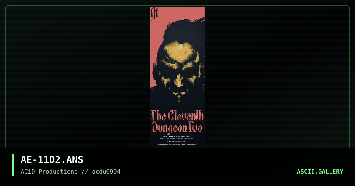 The Eleventh Dungeon Two, by alter ego, 1994