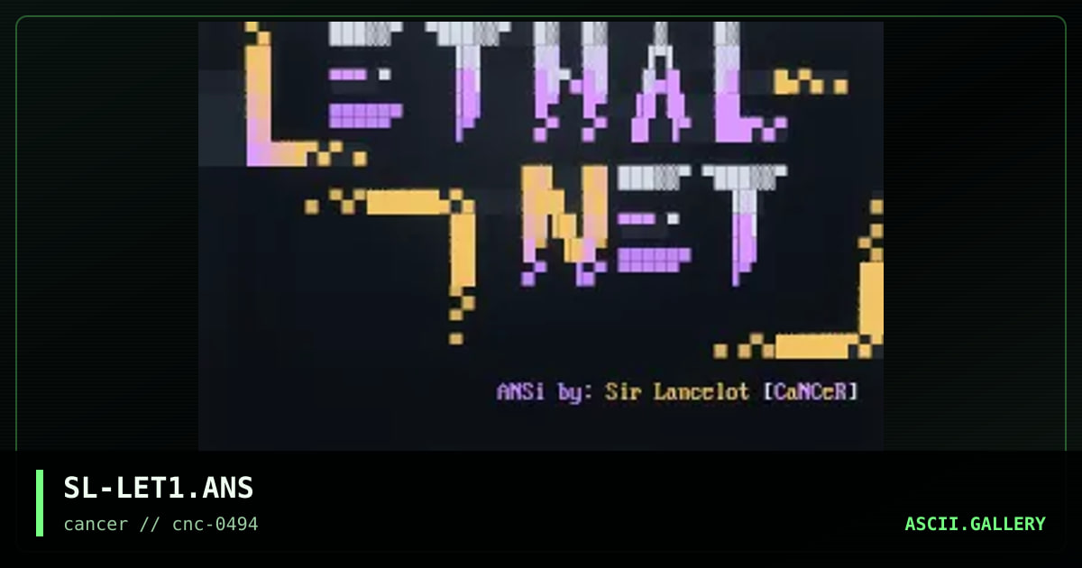SL-LET1.ANS, by sir lancelot, 1994