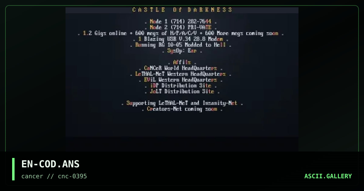 Castle Of Darkness, by entreri, 1995