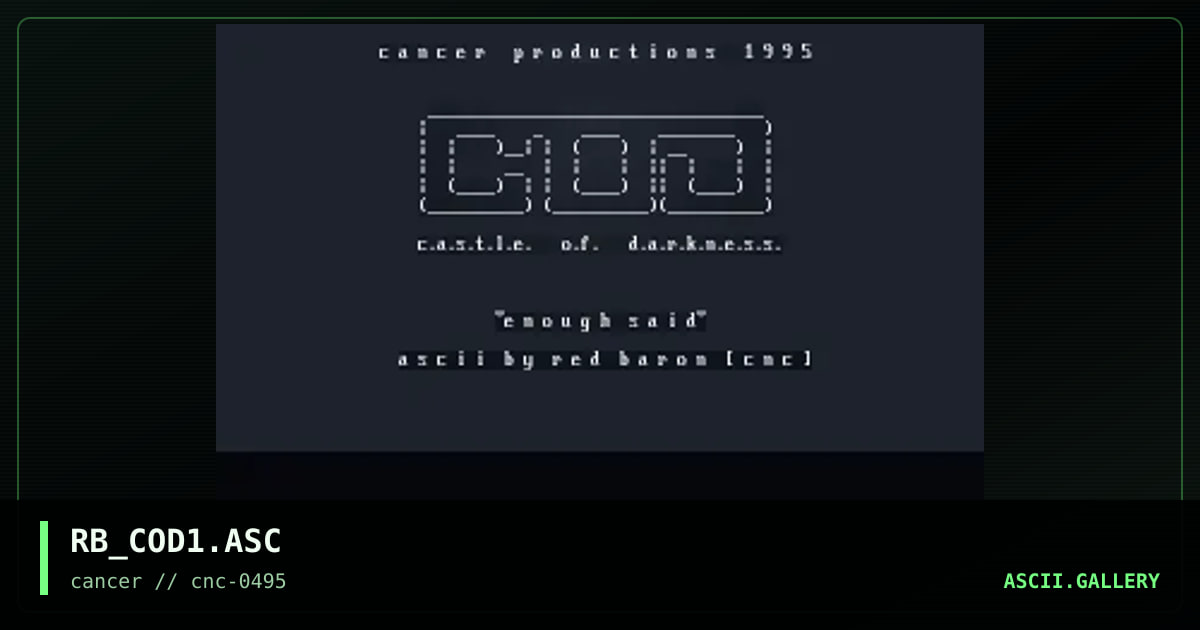 Castle Of Darkness, by red baron, 1995