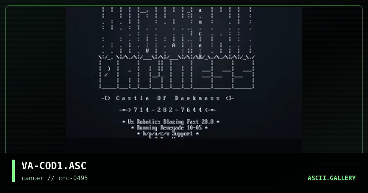 CaSTLe oF DaRKNeSS, by vandal, 1995