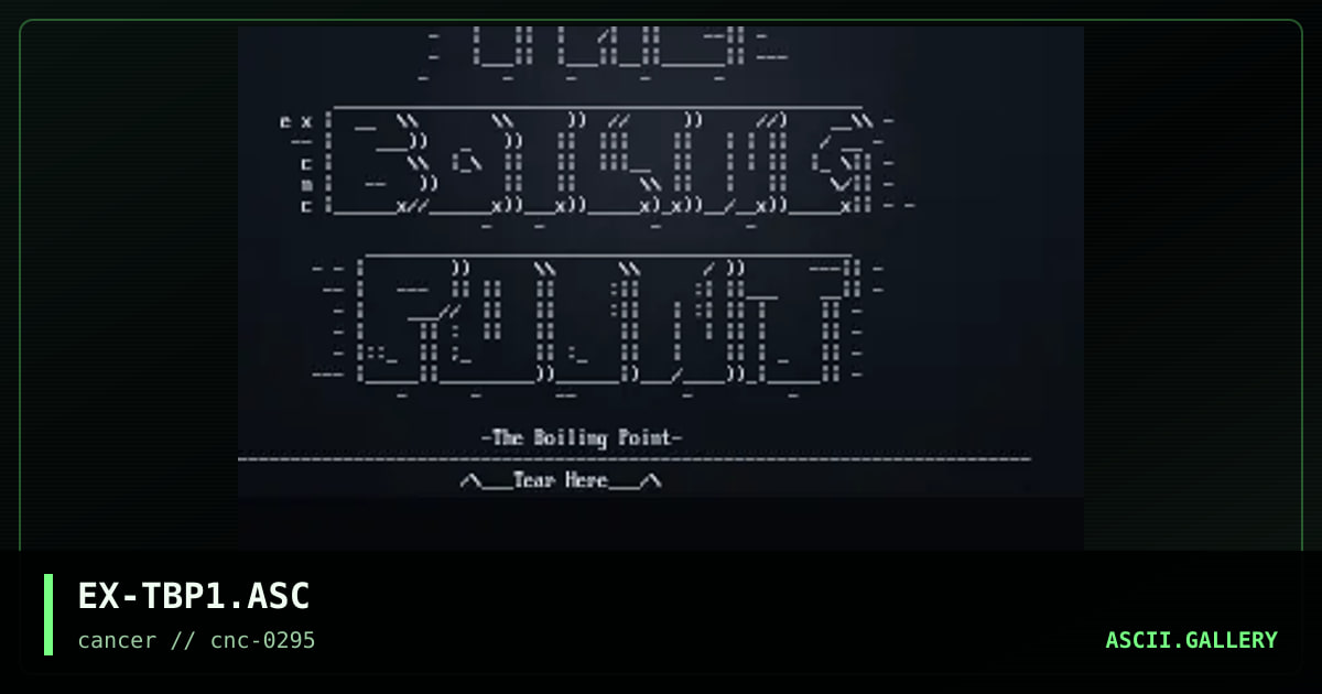 The Boiling Point, by exorcet, 1995
