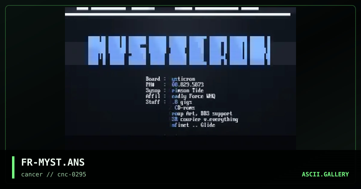 Mysticron, by fear, 1995