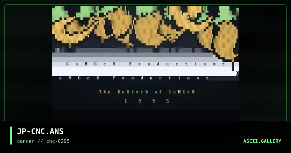 CaNCeR Logo, by pope john paul, 1995