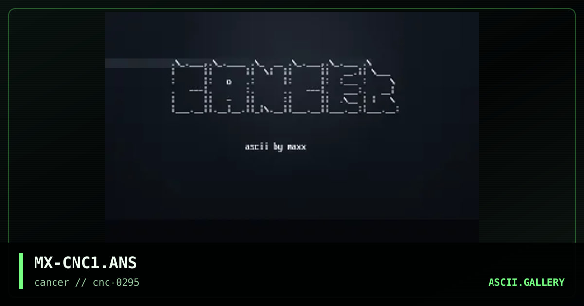Cancer Logo, by maxx, 1995