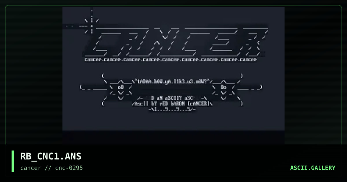 CaNCeR Logo 1, by red baron, 1995