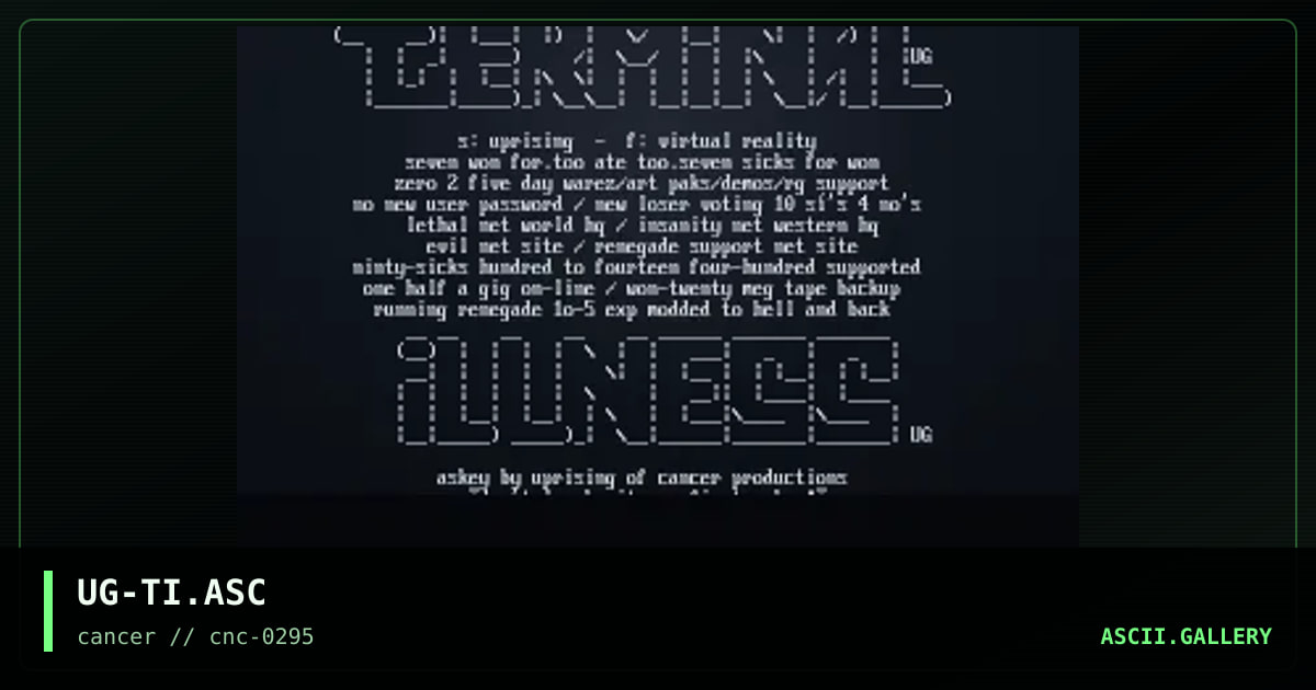 Terminal Illness, by uprising, 1995