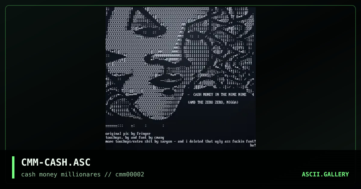 CMM-CASH.ASC, by fringer, cmang, sargon, 1999