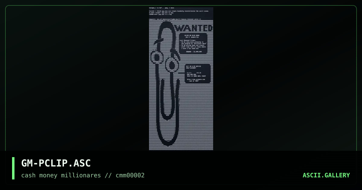 GM-PCLIP.ASC, by sargon, 1999