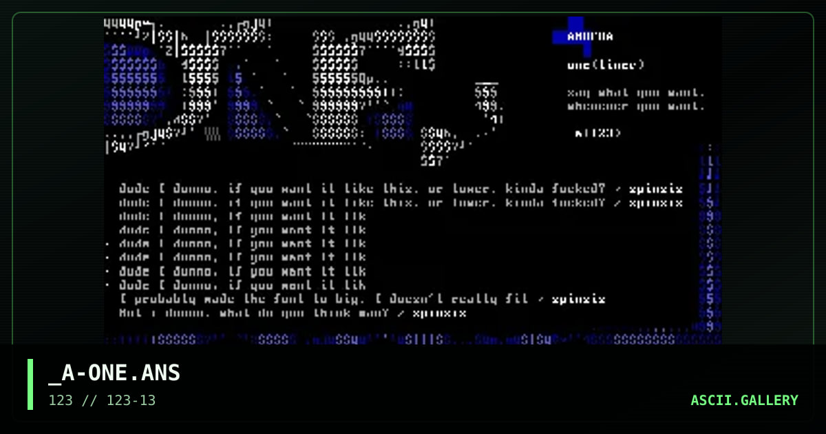 _A-ONE.ANS, by absent spinsister, 2003