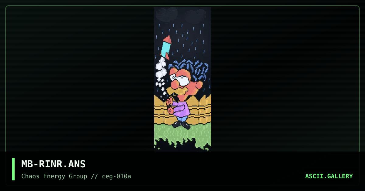 'rocket in the rain', by mr byte, 2000