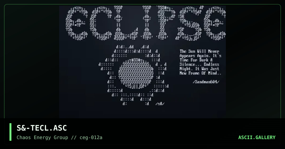 S&-TECL.ASC, by sandman-ceg, 2001