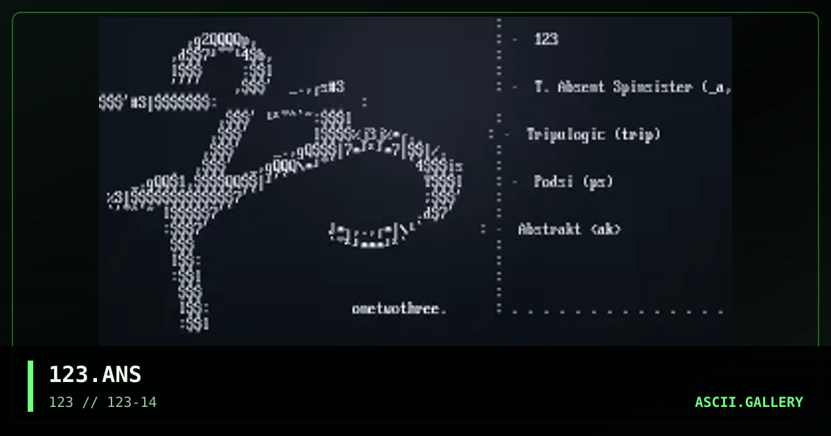 123.ANS, by tripulogic, absent spinsister, 2003
