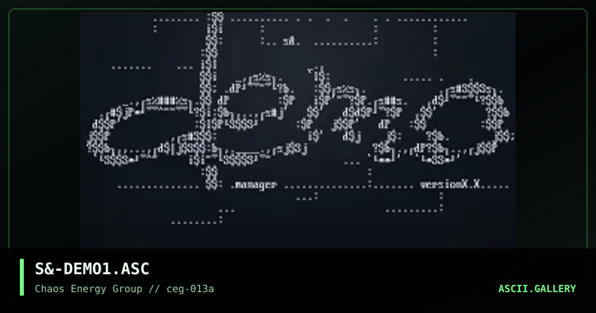 S&-DEMO1.ASC, by untagged, 2001
