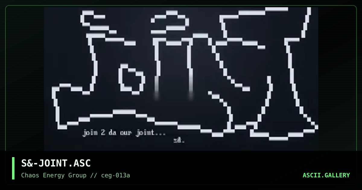 S&-JOINT.ASC, by untagged, 2001