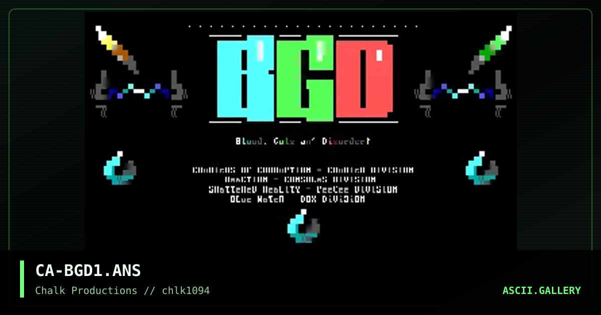 BGD Logo, by cable, 1994