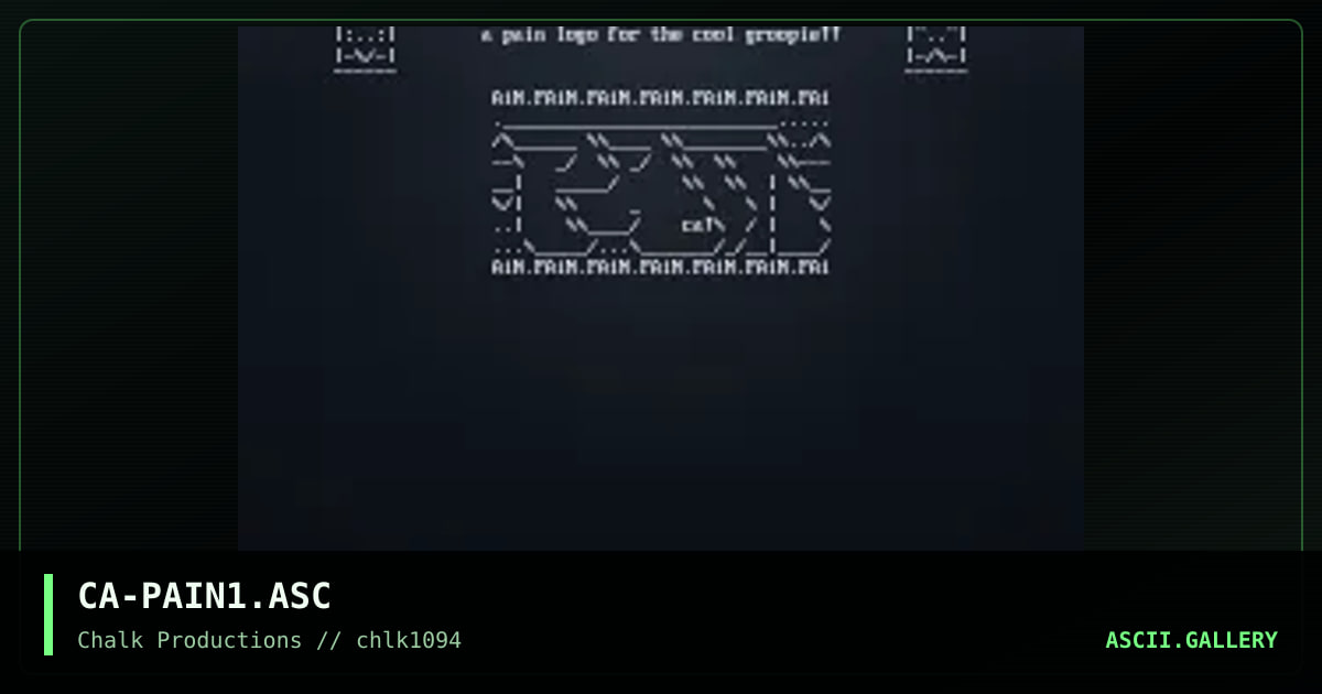 PAiN Ascii #1, by cable, 1994