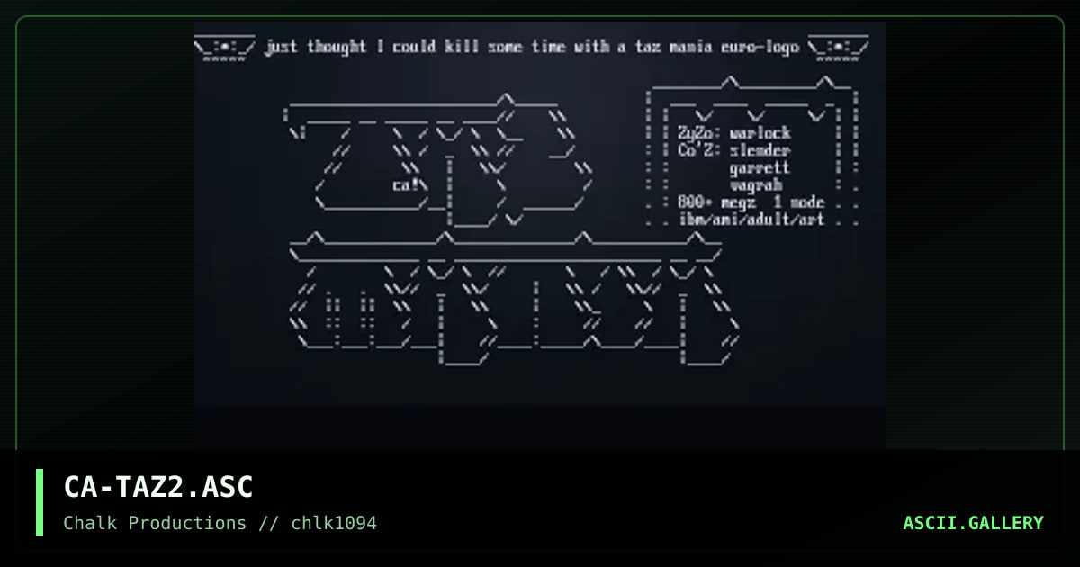 Tazmania Ascii, by cable, 1994