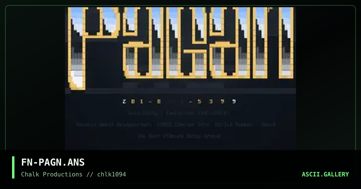 The PaGaN Font, by fenric, 1994