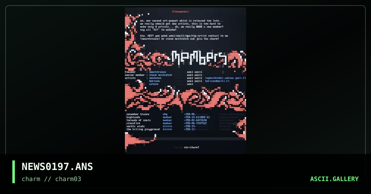 01/97 News & Info, by neurotrance, 1997