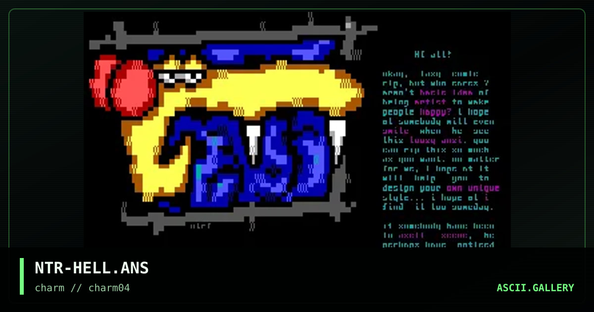 Hello to entire scene, by neurotrance, 1997