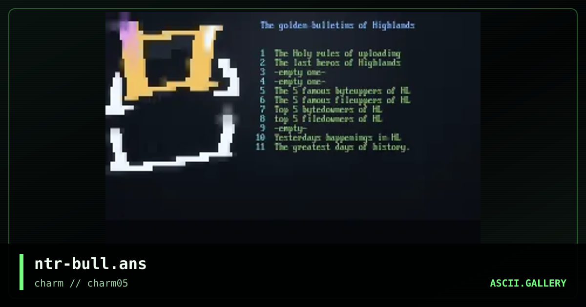 the holy bulletins of highlands, by neurotrance, 1998