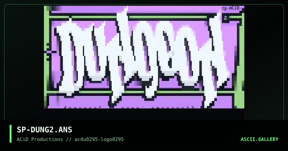 Dungeon 2, by sparr, 1995
