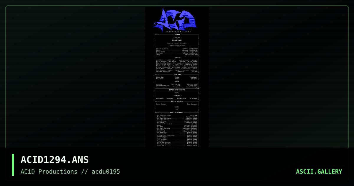 December 1994 Member/Board Listing, by vision, 1995