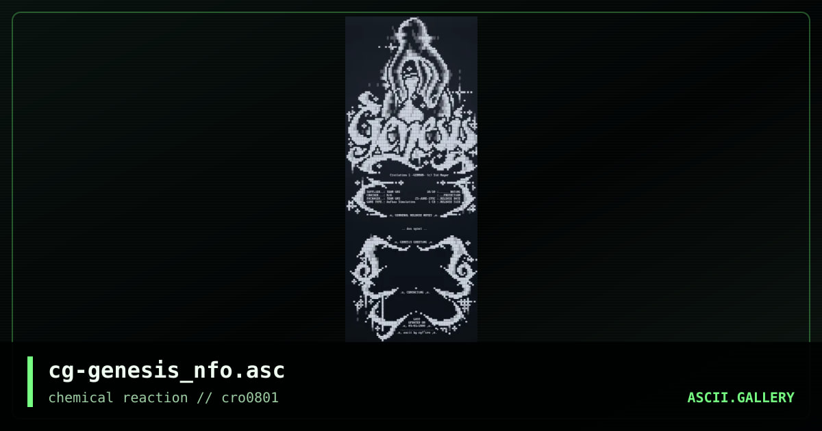 cg-genesis_nfo.asc, by cg, 2001
