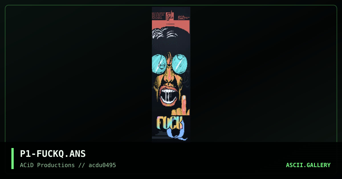 Fuck Q, by prisoner number one, 1995