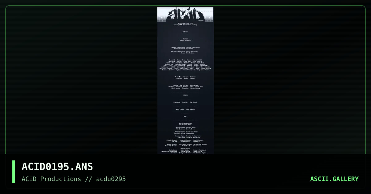 January 1995 Member/Board Listing, by eerie, 1995