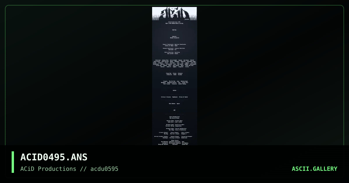 April 1995 Member/Board List, by eerie, 1995