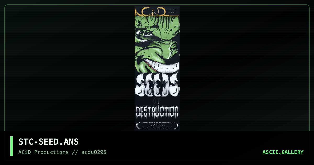 Seeds of Destruction, by stone the crow, 1995