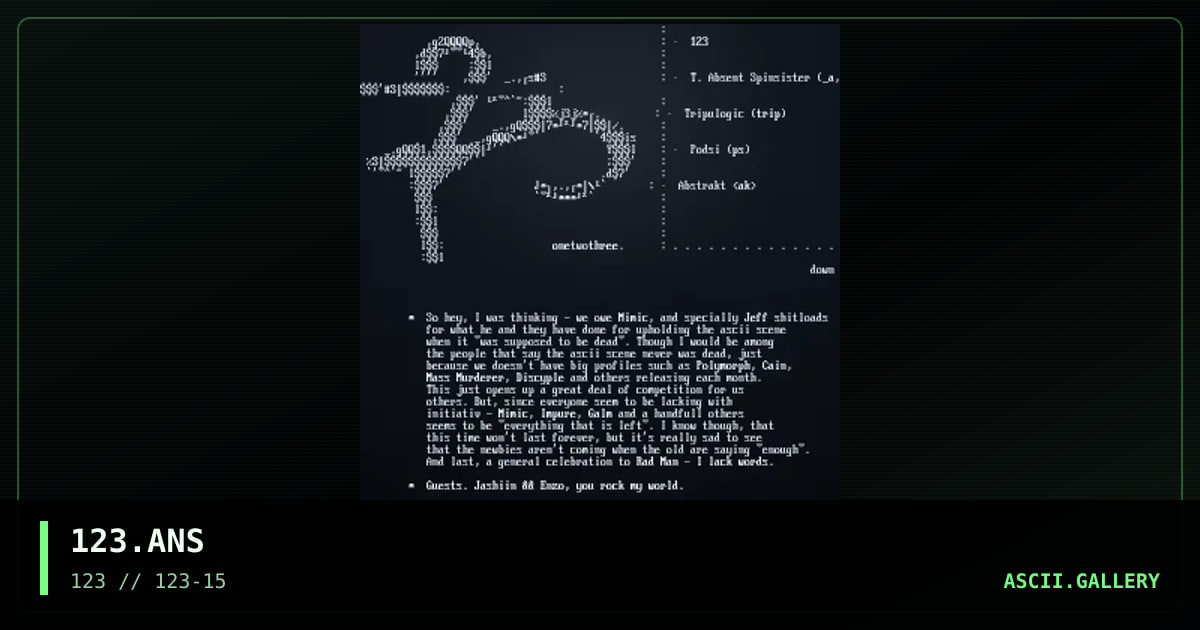 123.ANS, by absent spinsister, tripulogic, 2003